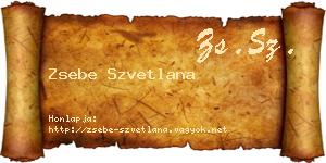 Zsebe Szvetlana névjegykártya